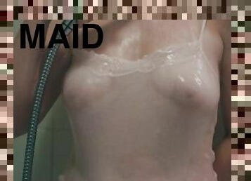 mandi, berambut, pelancapan, syahwat, alat-kelamin-wanita, amateur, remaja, kaki, comel-cute, mandi-shower