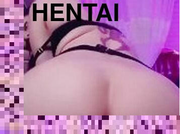 masturbação, mamilos, cona-pussy, amador, brinquedo, japonesa, anime, hentai, perfurado, dildo