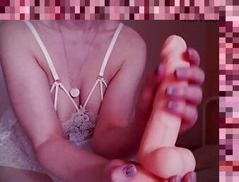 JOI. Russian Goddess in the sexy lingerie gives you instructions with realistic dildo countdown