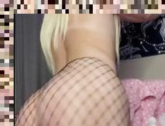 Trans Girl Fishnet Fetish Ass Play