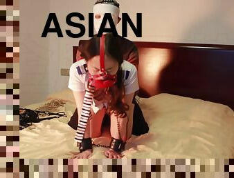 Asian Dildo Gagged And Trained