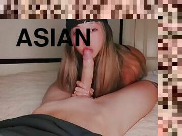 asiatisk, kæmpestor, amatør, skønheder, pikslikkeri, kæmpestor-pik, teenager, creampie, sperm, oral