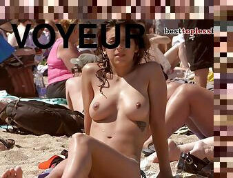 Sexy Pretty Women Topless Beach Voyeur Public Nude