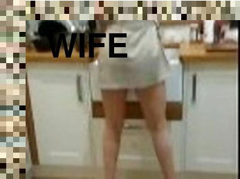 Messy Housewife Pees On The Floor Whilst Doing The Daily Chores