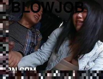 Start with blowjob in the car and ending with a creampie on the bed