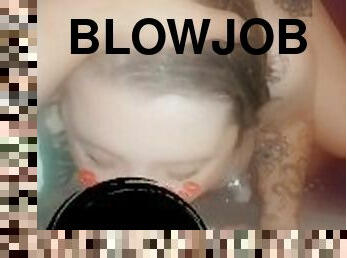 Tattoo blonde sucks dick in bath tub POV purchase FULL video link in bio
