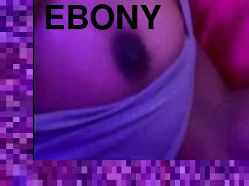 Petite Ebony gets her throat fucked