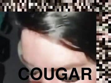 Cougar gets facial from boyfriend