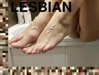 amatööri, lesbo-lesbian, jalat, kaunis, fetissi, soolo, varpaat