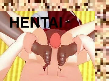 amatööri, jalat, punapää, pov, anime, hentai, fetissi