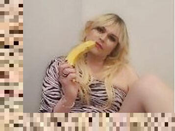 Skylar Lux - Transgender - Desperate for dick, moaning and BANANA FUCKING!