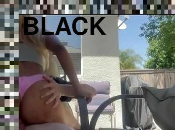 Sexy big booty blonde black girl gets fucked outside and cums on my dick!!