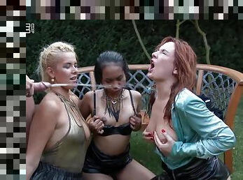 Outdoor pissing foursome with babes Nikki Dream Eva Berger And Killa Ra