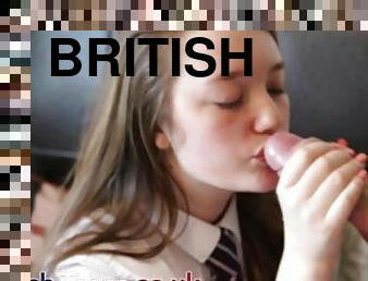 18 Year Old British Schoolgirl Gives Her StepBrother A Blowjob And Eats His Cum