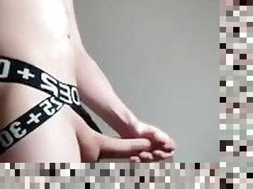 Gay Boy jerk and wear a jockstrap