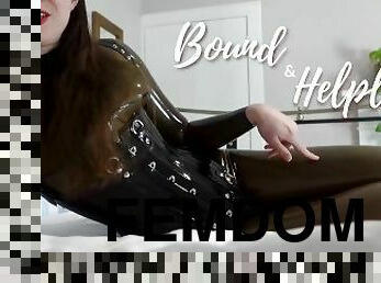 amatør, bdsm, pov, bound, latex, alene, kveling, bondage, elskerinne, femdom