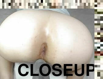 Up close view of plays with my hole to make it fit a Huge Dildo Part 1 of 2 - Vince_wt