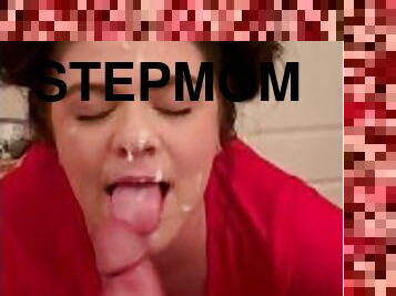 Stepmom blows stepson bigger cock then father!