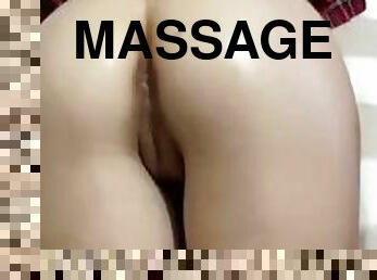 Naughty school girl gets a cheeky massage