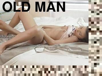 OLD4K. Slim Anita Bellini from Hungary has quick sex with old man