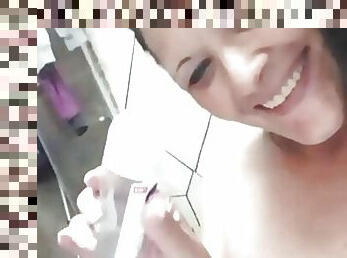 Pussy stuffing massive shampoo bottle in my soap filked pussy