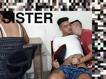 I masturbate my stepsisters husband while my mother-in-law reads the newspaper