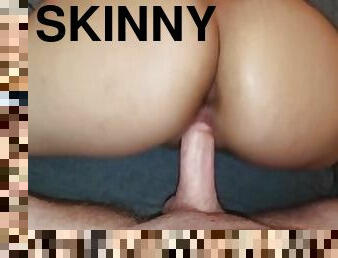 Skinny Blonde with a FAT ASS bounces on my cock doggystyle!!