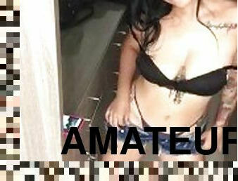 amador, babes, adolescente, caseiro, câmara, vigia, excitante, dildo, pequeno, namorado