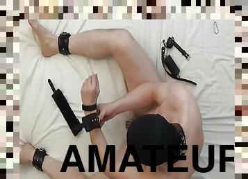 vieux, amateur, gay, allemand, bdsm, européenne, euro, plus-agée, solo, bondage