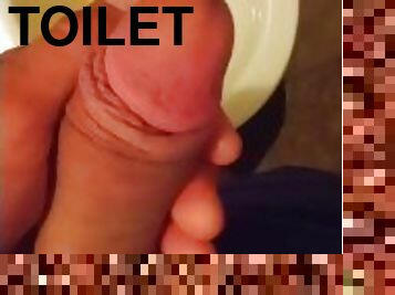 Stroking My Thick Chickdick Over My Pee Yellow Filled Toilet