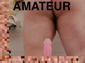preview : amateur chubby girl rides toy in shower