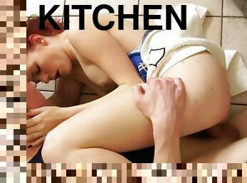 Shootourself - flexi redhead teen fucked in the kitchen