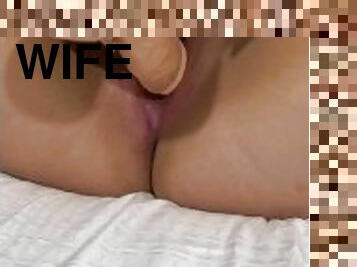 Sexy wife playing with her self then gets fucked hard