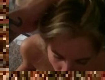 College babe deepthroating dick after party