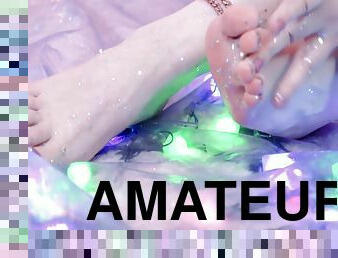 Shiny Glitter Feet Video, Close Up 6 Min