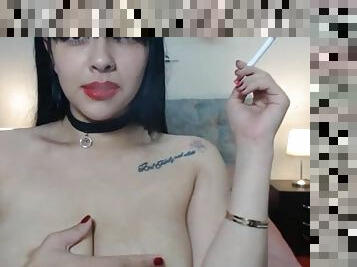 South American Cam Girl Smoking