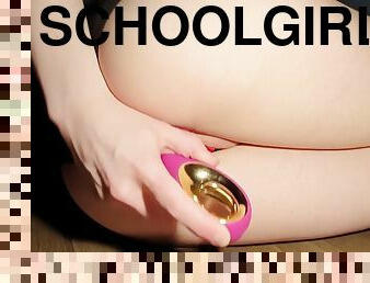 Hot Schoolgirl Fucks Herself With A Pink Vibrator & Masturbating Solo Girl Wettessy