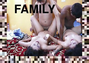 Desi Step Family Hardcore Group Sex And Twist ( Hindi Audio )