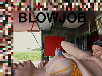 Redhead hot Scarlett Jones gets a food truck fuck