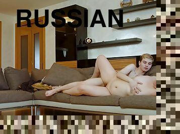 Russian mature Kris Vog gets fucked in the living room