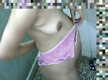 mandi, amatir, hindu, webcam, mandi-shower, seorang-diri, berambut-cokelat