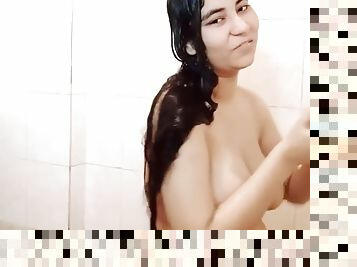 Long Haired Desi Bhabhi Strip Bathing Video Clip