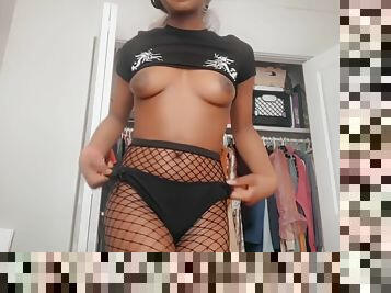 Pussy Play In Fishnets