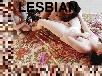 payudara-besar, lesbian-lesbian, mainan, berambut-cokelat