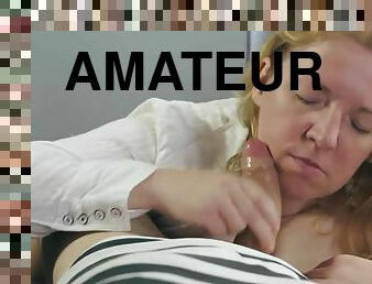 Jane M. In Horny Blonde Mama Sucking Cock