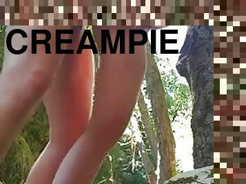 Creampie pussy outdoor Fuck