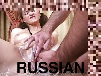 Russian teen cooking game and fisting