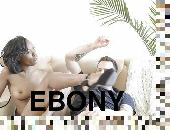 Slim ebony Ivy Logan has hots for her mechanic
