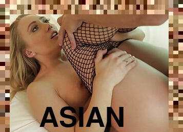 asiático, traseiros, pénis-grande, garganta-funda, primeira-vez, facial, ejaculação, loira, desobediente, rabo