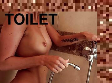 Toilet anal sex with Angel Piaff